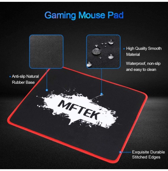 MFTEK RGB Rainbow Backlit Gaming Keyboard and Mouse Combo, LED PC Gaming Headset with Microphone, Large Mouse Pad, Small Compact 87 Keys USB Wired Mechanical Feeling Keyboard for Computer Gamer Office MFTEK RGB Rainbow Backlit Gaming Keyboard and Mouse Combo, LED PC Gaming Headset with Microphone, Large Mouse Pad, Small Compact 87 Keys USB Wired Mechanical Feeling Keyboard for Computer Gamer Office